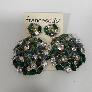Francesca's Collections Emerald and Gold Leaf Earrings  💚  💚  💚